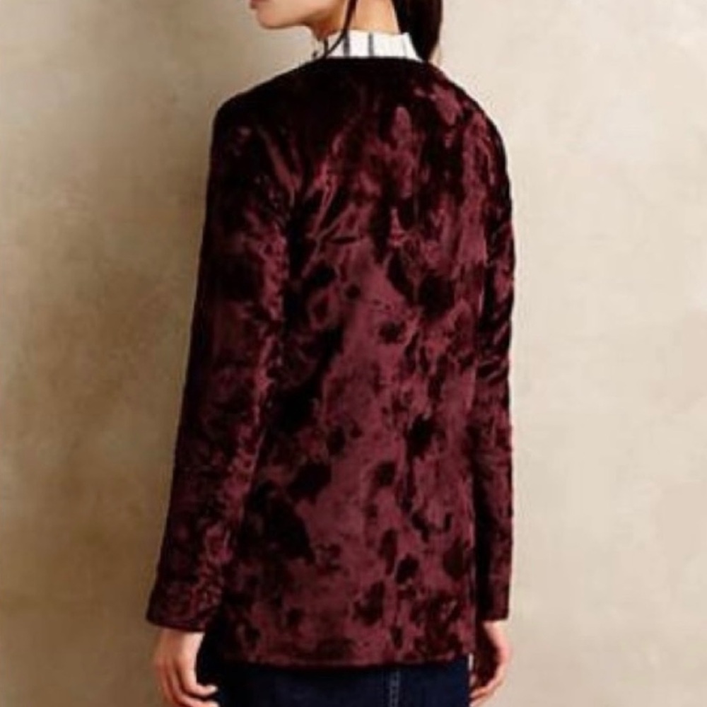 Panne velvet jacket w/silky lining Tabitha Anthropologie - Picture 2 of 8